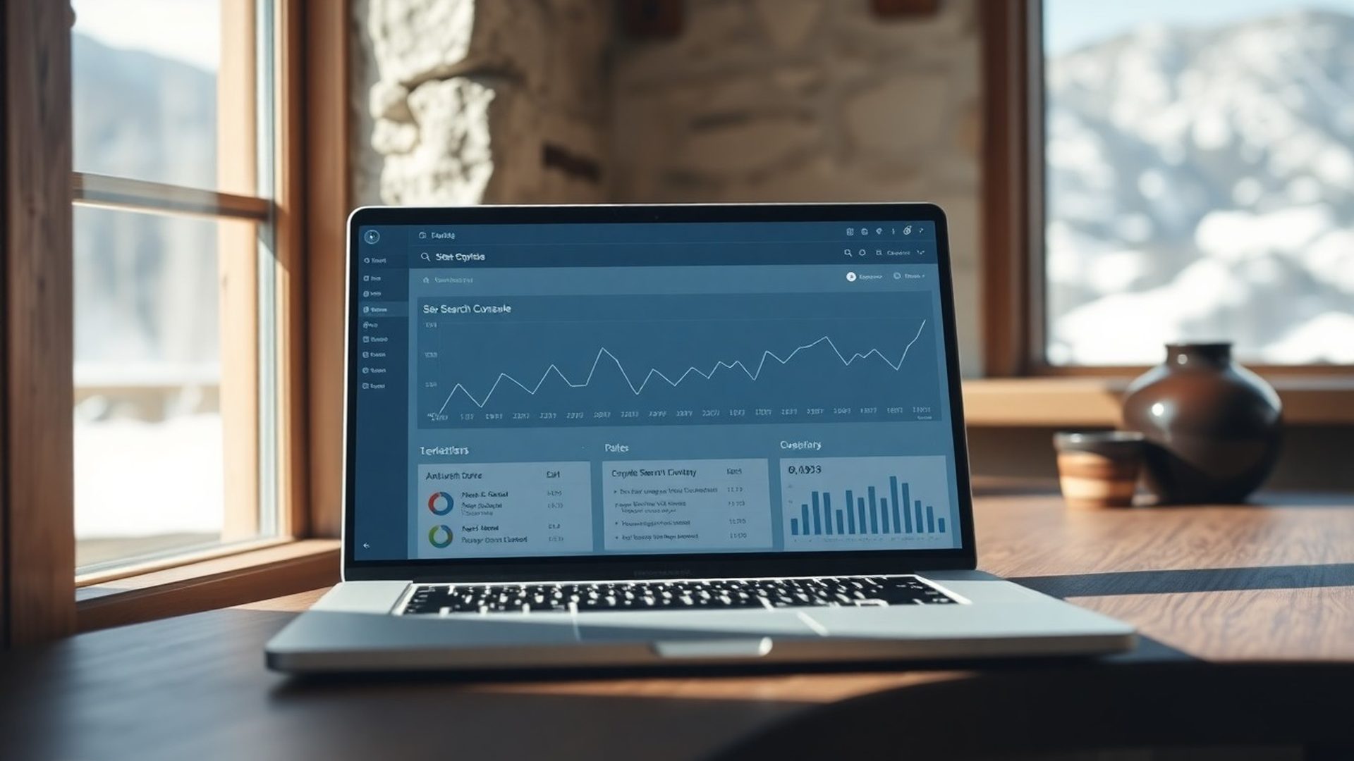 Nadzorna plošča Google Search Console z grafi organskega prometa
