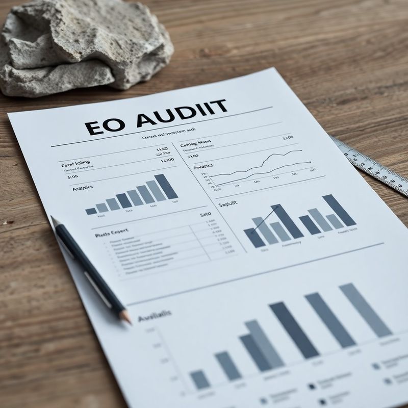 Strukturirano SEO audit poročilo z natisnjenimi grafi analitike